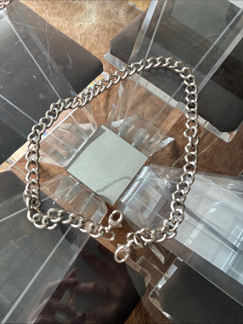 Silver Chunky Chain Necklace - Brand Unspecified